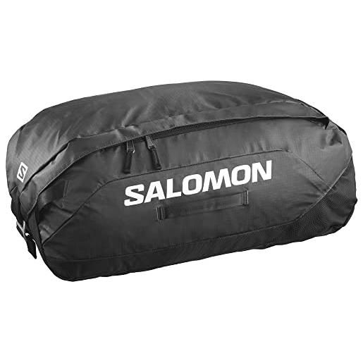 Salomon duffel 45 borsa borsone da viaggio palestra unisexo 45 l, accesso facile, design pratico, materiali durevoli, nero