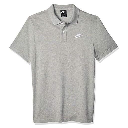 Nike sportswear matchup pq, polo uomo, dk grey heather/white, s