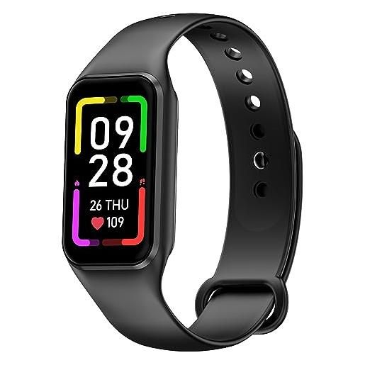 Blackview smartwatch uomo donna, orologio fitness cardiofrequenzimetro/spo2/sonno/contapassi, notifiche smart watch activity tracker per ios android