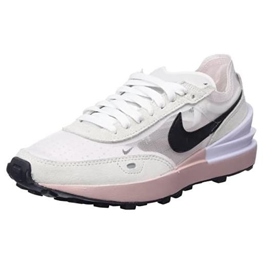 Nike waffle one, sneaker donna, white black pink oxford pearl pink, 42.5 eu