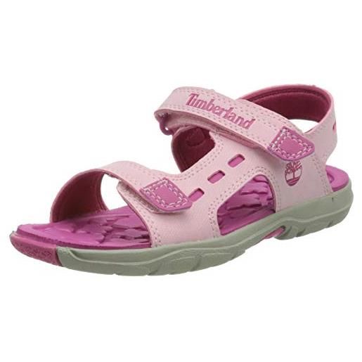 Timberland moss jump 2 strap sandal, sandali sportivi, unisex - bambini e ragazzi, rosa light pink, 29 eu