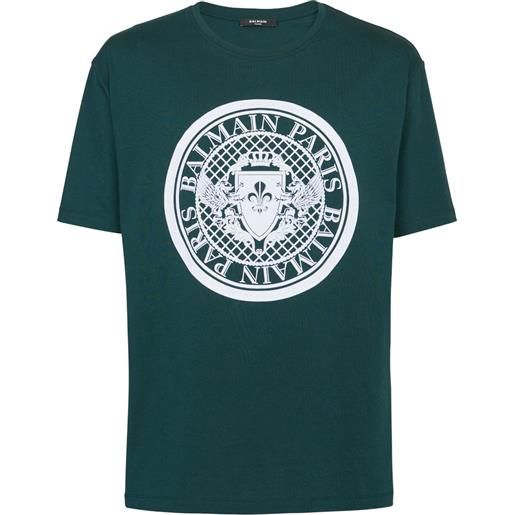 Balmain t-shirt coin flock - verde