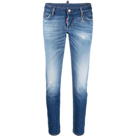 Dsquared2 jeans slim con effetto schiarito - blu