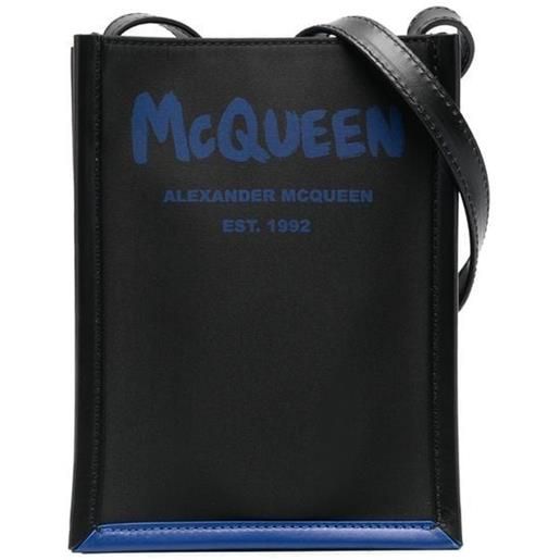Alexander McQueen borsa a spalla con stampa - nero