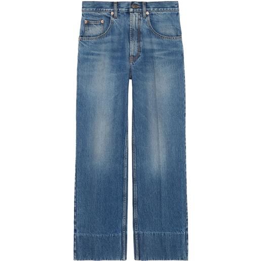 Gucci jeans dritti con effetto schiarito - blu