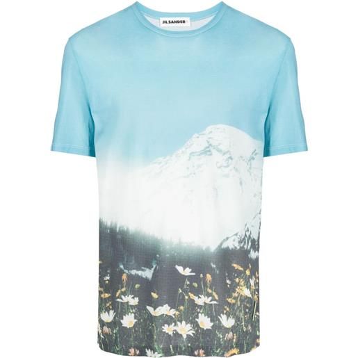 Jil Sander t-shirt con stampa - blu
