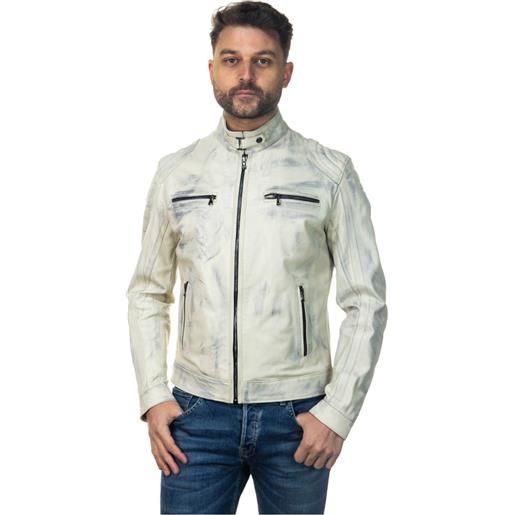 Leather Trend avatar - biker uomo bianco tamponato in vera pelle