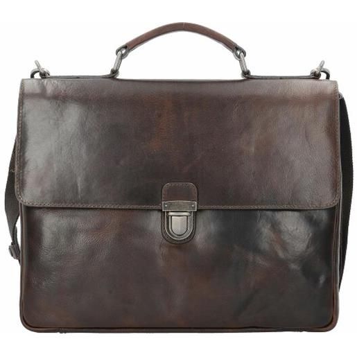 Leonhard Heyden roma briefcase pelle 39 cm scomparto per laptop marrone