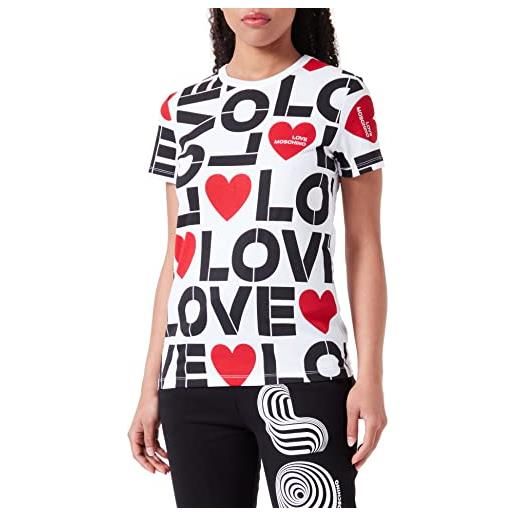 Love Moschino slim fit short-sleeved t-shirt, bianco, 44 donna