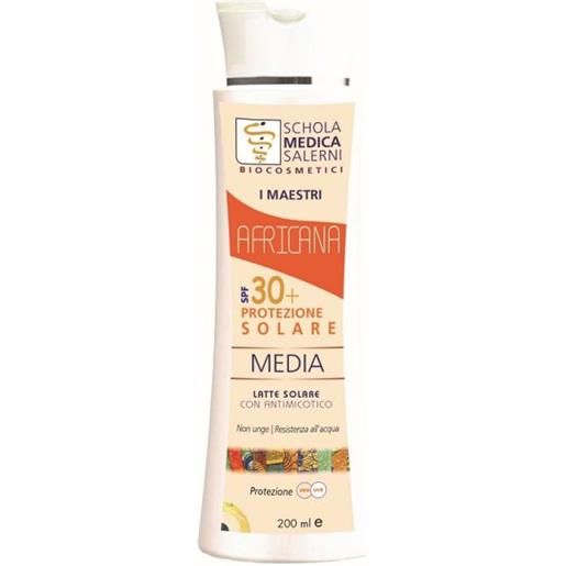 MORELIA Srl africana - protezione spf30+ latte solare con antimicotico 200ml, difesa solare e cura della pelle