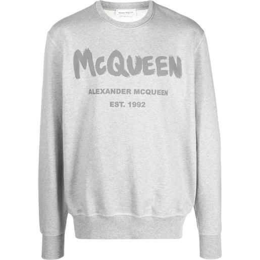 Alexander McQueen felpa con stampa - grigio