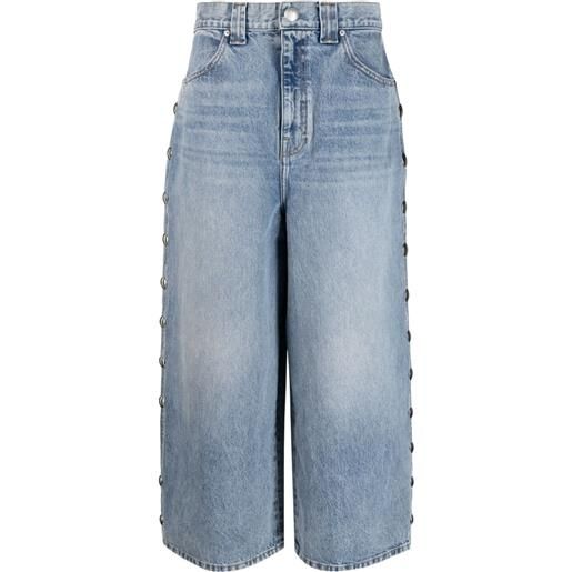 KHAITE jeans crop rapton a gamba ampia - blu