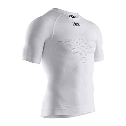 X-Bionic energizer 4.0 light shirt round neck short sleeve men t shirt, uomo, arctic white/dolomite grey, s