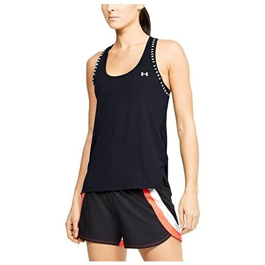 Under Armour canotta knockout, gilet donna, rebel rosa/bianco/nero, s-m