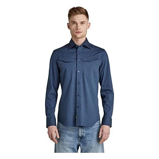 G-STAR RAW men's slant pocket slim shirt, multicolore (dk black dale check d21087-c841-c641), m