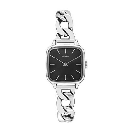 KOMONO kate revolt silver black women's japanese quartz analogue watch with stainless steel strap