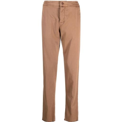 Kiton pantaloni affusolati con applicazione - marrone