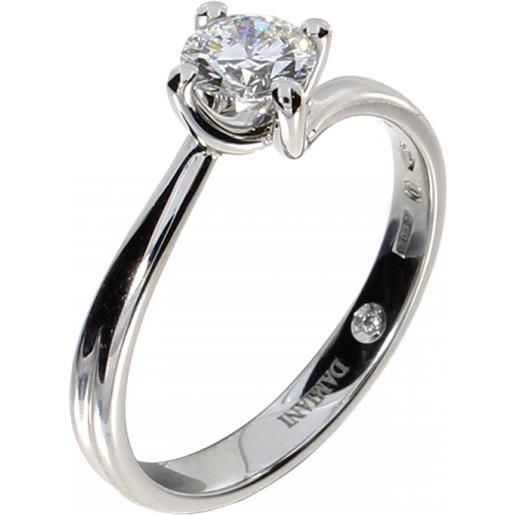 Damiani anello solitario beauty in oro bianco e diamante ct 0,31 f vs2