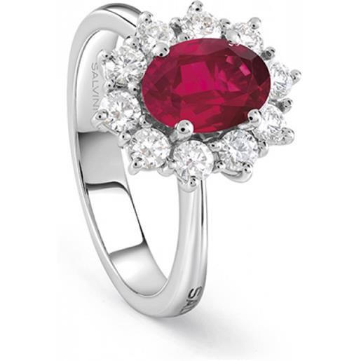 Salvini anello love for color in oro bianco, rubino e diamanti