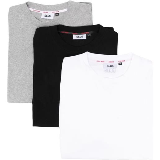 Gcds set di t-shirt con stampa - grigio