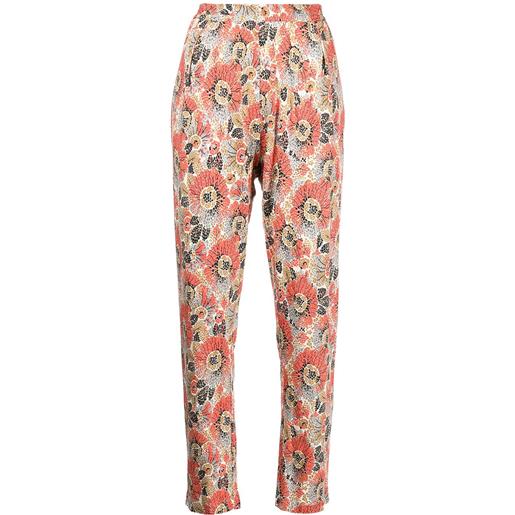 Rosetta Getty pantaloni slim a fiori - rosso