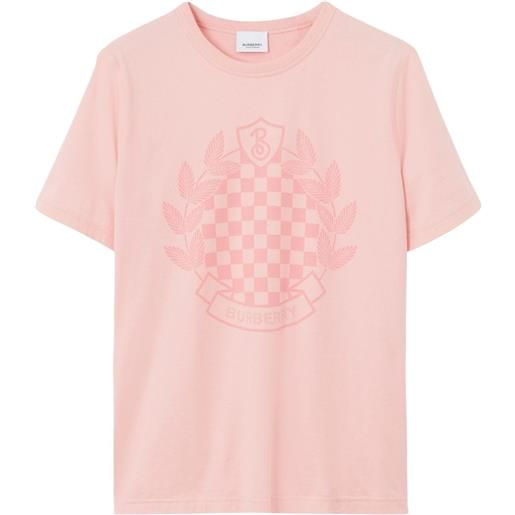 Burberry t-shirt chequered crest - rosa