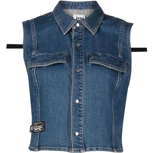 izzue gilet denim - blu