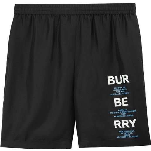 Burberry shorts sportivi con stampa - nero