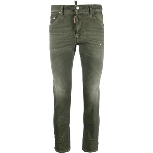 Dsquared2 jeans skinny con effetto vernice - verde