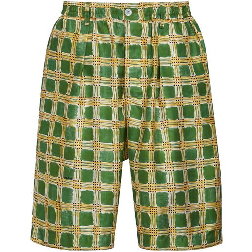 Marni shorts check fields - verde