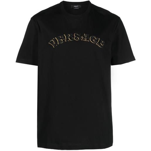 Versace t-shirt con ricamo - nero
