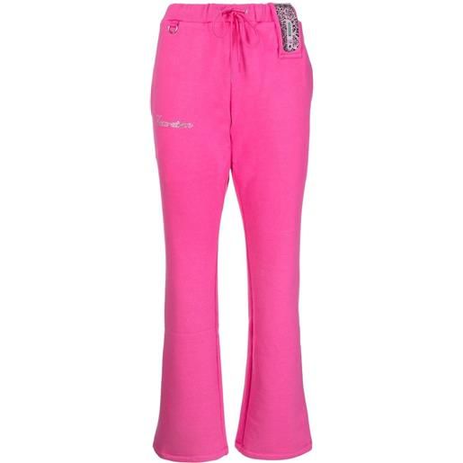 Doublet pantaloni sportivi con logo di strass - rosa