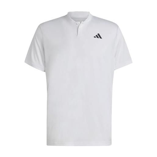 adidas club tennis henley camicia polo, white, xl