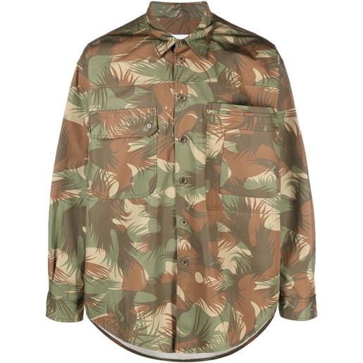 Moschino camicia con stampa camouflage - verde