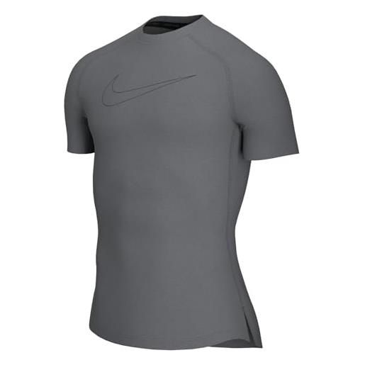 Nike m np df tight top ss, t-shirt uomo, iron grey/black/black, 3xl