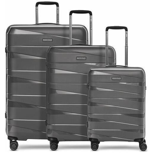 Redolz essentials 10 3-set 4 ruote set di valigie 3 pezzi grigio