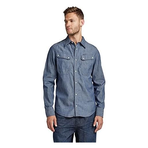 G-STAR RAW men's worker slim shirt, multicolore (luna blue isaac check d22005-c549-c757), xs