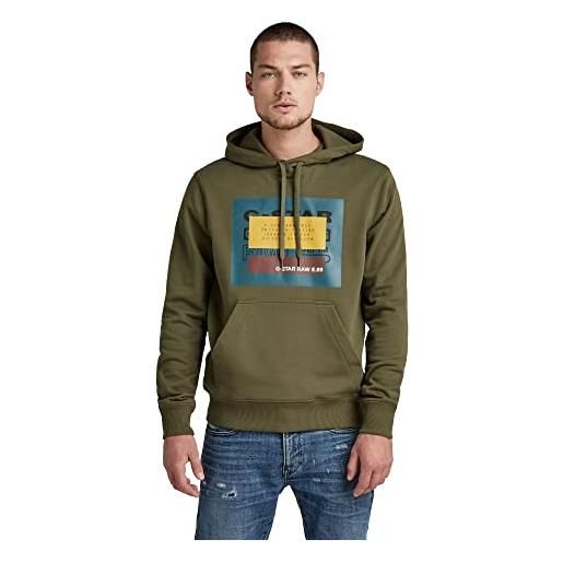 G-STAR RAW men's originals hooded sweater, verde (shadow olive d21163-a613-b230), s