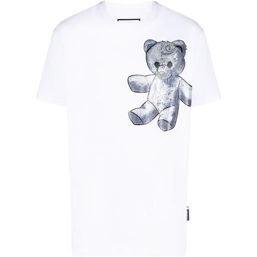 Philipp Plein t-shirt teddy bear con stampa - blu