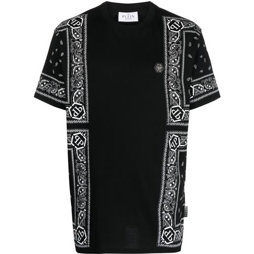 Philipp Plein t-shirt con stampa paisley - nero