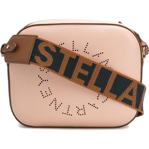 Stella McCartney borsa a tracolla con logo traforato - rosa