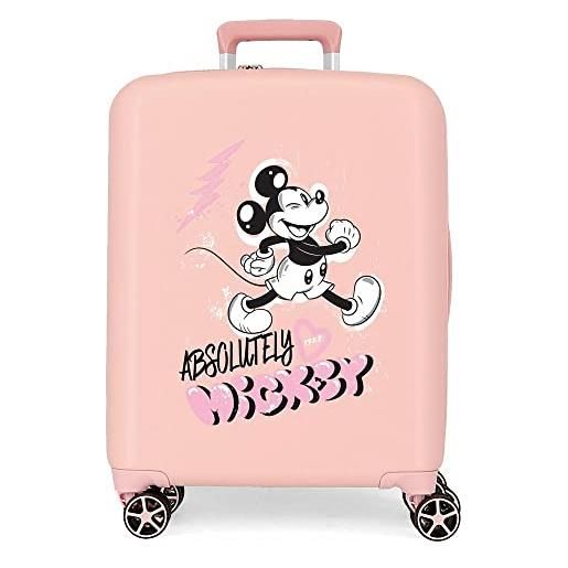 Disney valigia da cabina Disney mickey friendly nude 40x55x20 cm abs rigido lucchetto tsa integrato 38.4l 2.82 kg 4 doppie ruote bagaglio a mano