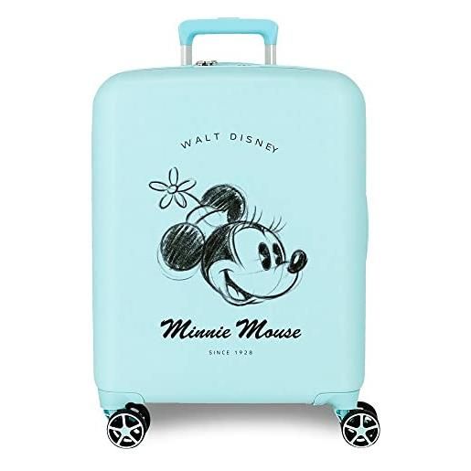 Disney valigia da cabina Disney minnie you are magic blu 40x55x20 cm abs rigido lucchetto tsa integrato 38.4l 2.82 kg 4 doppie ruote bagaglio a mano