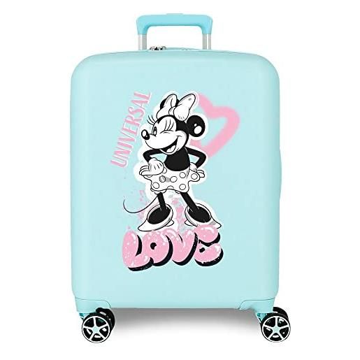 Disney valigia cabina Disney minnie heart turchese 40x55x20 cm abs rigido lucchetto tsa integrato 38.4l 2.82 kg bagaglio a mano 4 doppie ruote