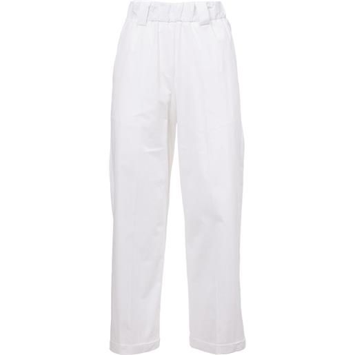 LE TRICOT PERUGIA pantaloni in cotone LE TRICOT PERUGIA 001 bianco donna