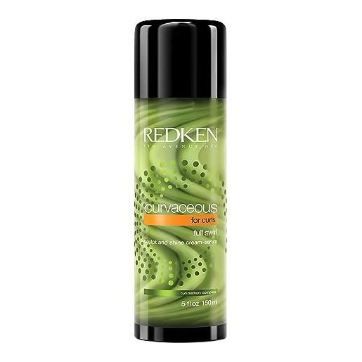 Redken | crema-siero, leave-in professionale attivatore di ricci anti-crespo per capelli ricci, curvaceous full swirl, 150 ml