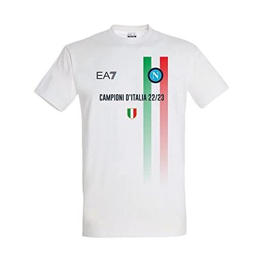 SSC NAPOLI t-shirt celebrativa campioni d'italia 22/23, bimbo, 8 anni, bianco