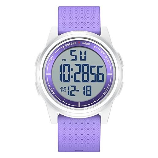 GOLDEN HOUR ultra-sottile minimalista sport impermeabile orologi digitali uomo con display ampio angolo cinturino in gomma orologio da polso per uomini donne