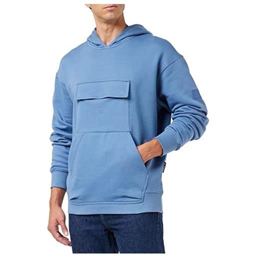 G-STAR RAW men's double pocket loose hooded sweater, blu (azul d22011-c988-2182), l