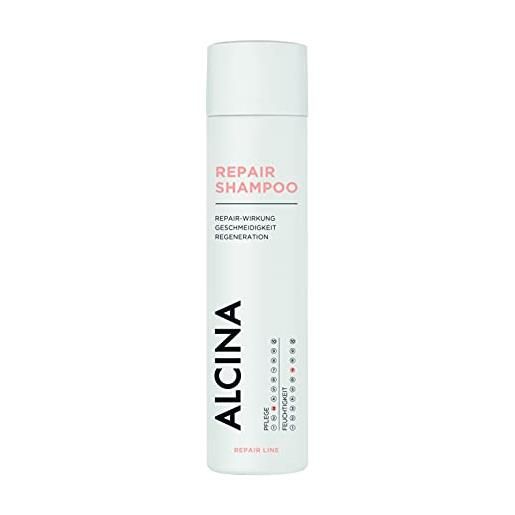 ALCINA shampoo repair - 1 x 250 ml - cura rigenerante con effetto di riparazione per capelli secchi, opachi o spenti